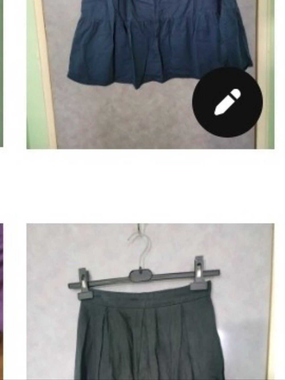 Black And Navy Tiered A-Line Skirt - Women
